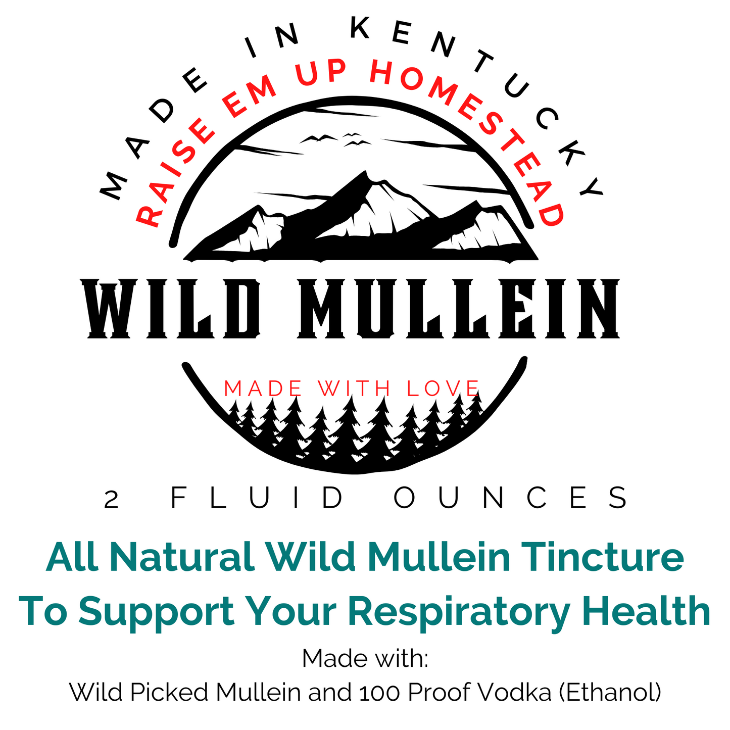 Mullein Tincture - Fresh - All Natural Lung Care - Wild Foraged Mullein