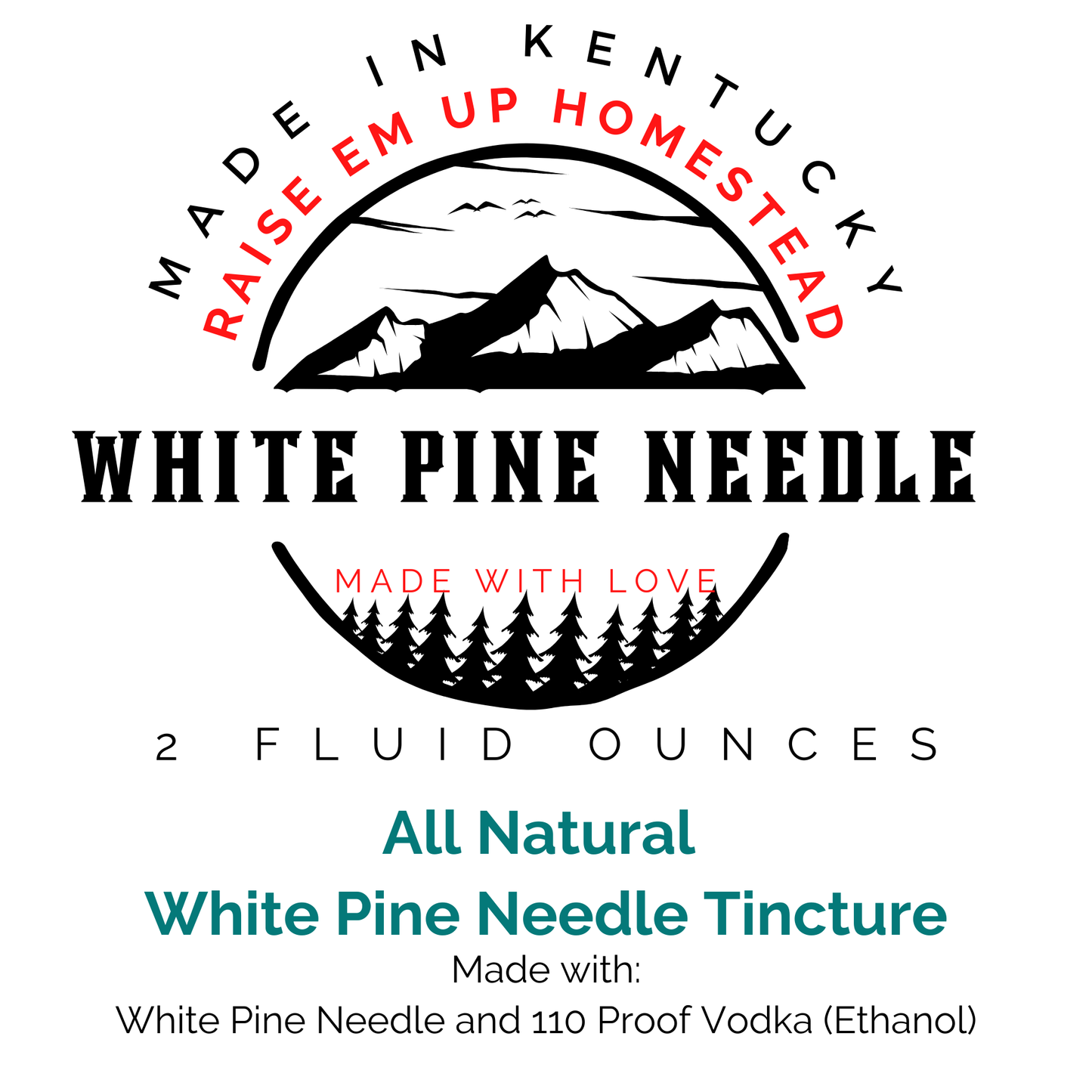 White Pine Needle Tincture - Fresh - All Natural Lung Care - Wild White Pine Needle