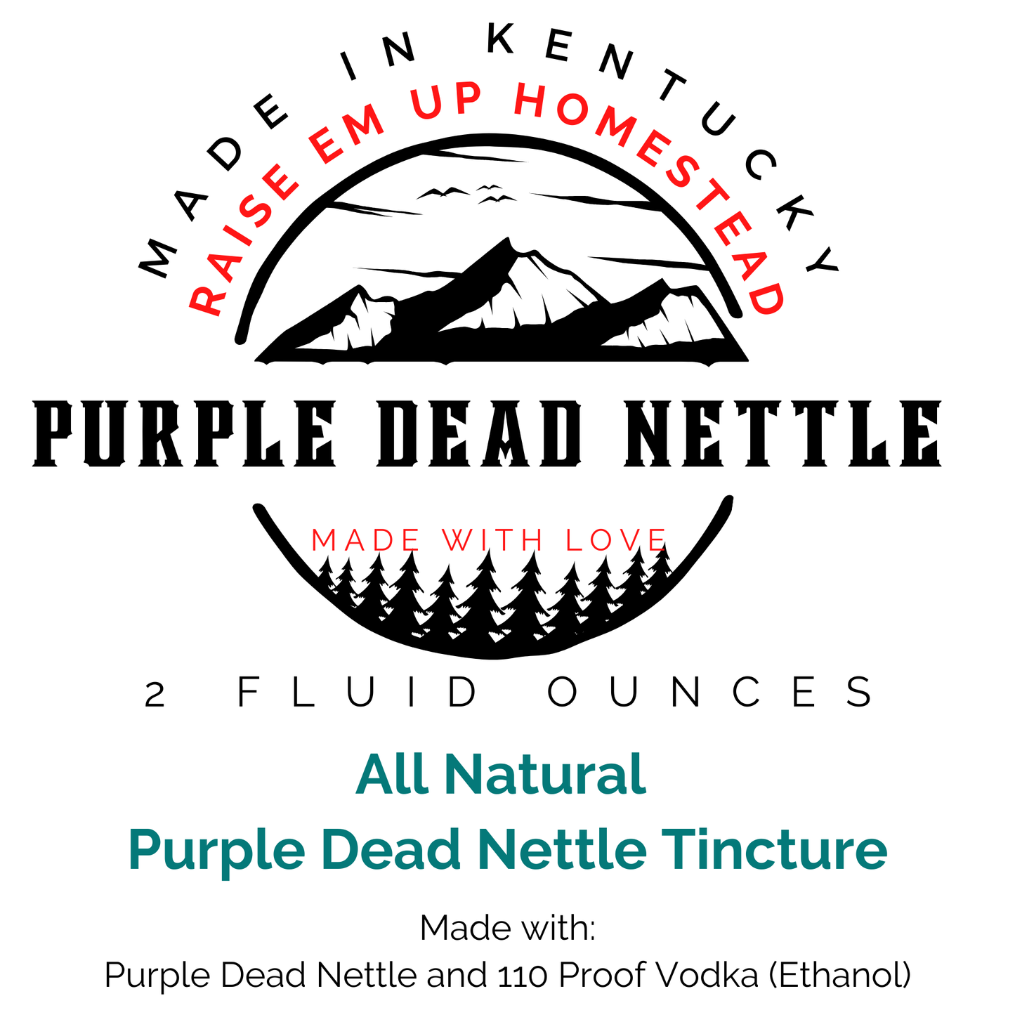 Purple Dead Nettle Tincture - Fresh - All Natural Lung Care and Immune Support - Foraged Purple Dead Nettle