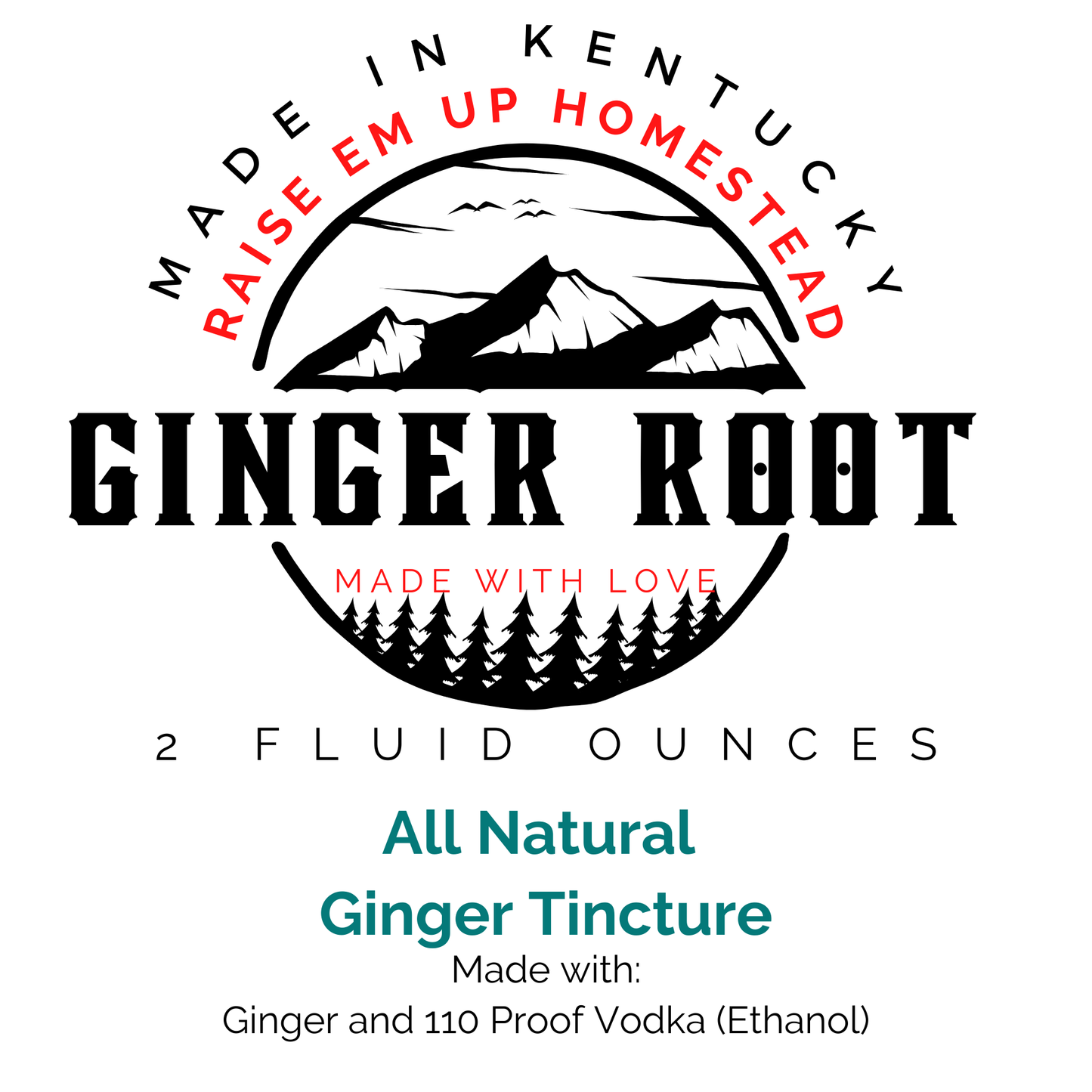 Ginger Root Tincture - Fresh - All Natural Stomach Health Support